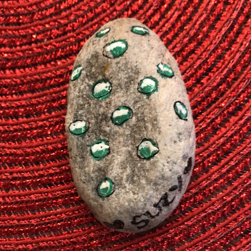 🦋HAND PAINTED HOLIDAY GNOME ROCK - Picture 2 of 10